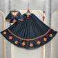 DEIANA'S Gota Patch Gamthi Work Lace Lehenga Choli - Black - Swadesiicart