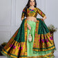 DEIANA'S Jacquard With Jari Print Weaving Lehenga Choli - Pista - Swadesiicart