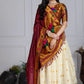 DEIANA'S Jacquard With Jari Print Weaving Lehenga Choli - Off White - Swadesiicart