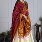 DEIANA'S Jacquard With Jari Print Weaving Lehenga Choli - Off White - Swadesiicart