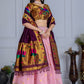 DEIANA'S Jacquard With Jari Print Weaving Lehenga Choli - Pink - Swadesiicart