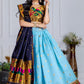 DEIANA'S Jacquard With Jari Print Weaving Lehenga Choli - Sky Blue - Swadesiicart