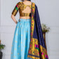 DEIANA'S Jacquard With Jari Print Weaving Lehenga Choli - Sky Blue - Swadesiicart
