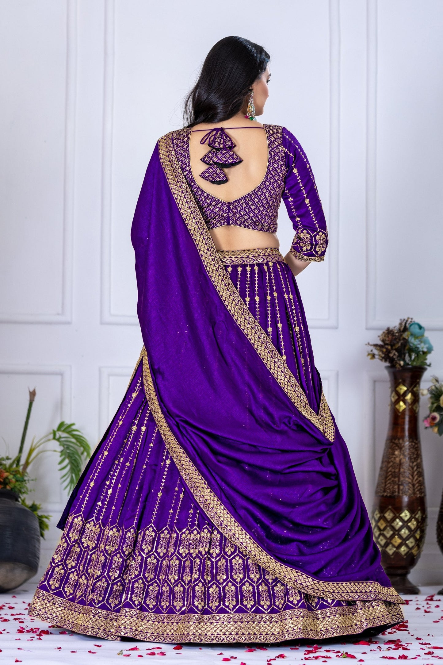 DEIANA'S Heavy Embroidery With Multi Work Lehenga Choli - purple - Swadesiicart