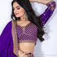 DEIANA'S Heavy Embroidery With Multi Work Lehenga Choli - purple - Swadesiicart