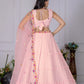 DEIANA'S Heavy Plain with crease work Lehenga Choli - Pink - Swadesiicart