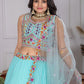 DEIANA'S Heavy Plain with crease work Lehenga Choli - Sky Blue - Swadesiicart