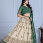 DEIANA'S Jacquard With Jari Print Weaving Lehenga Choli - Off White - Swadesiicart