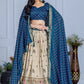 DEIANA'S Jacquard With Jari Print Weaving Lehenga Choli - Off White - Swadesiicart