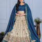DEIANA'S Jacquard With Jari Print Weaving Lehenga Choli - Off White - Swadesiicart
