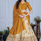 DEIANA'S Jacquard With Jari Print Weaving Lehenga Choli - Off White - Swadesiicart