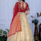 DEIANA'S Heavy Embroidery With Sequence Work Lehenga Choli - Off White - Swadesiicart