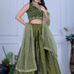 DEIANA'S Heavy Embroidery With Sequence Work Lehenga Choli - Mehndi - Swadesiicart