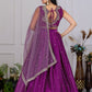 DEIANA'S Heavy Embroidery With Sequence Work Lehenga Choli - Wine - Swadesiicart