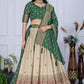 DEIANA'S Jacquard With Jari Lining With Print Lehenga Choli - Off White - Swadesiicart