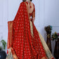 DEIANA'S Jacquard With Jari Lining With Print Lehenga Choli - Off White - Swadesiicart