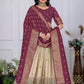 DEIANA'S Jacquard With Jari Lining With Print Lehenga Choli - Off White - Swadesiicart