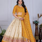 DEIANA'S Jacquard With Jari Lining With Print Lehenga Choli - Off White - Swadesiicart
