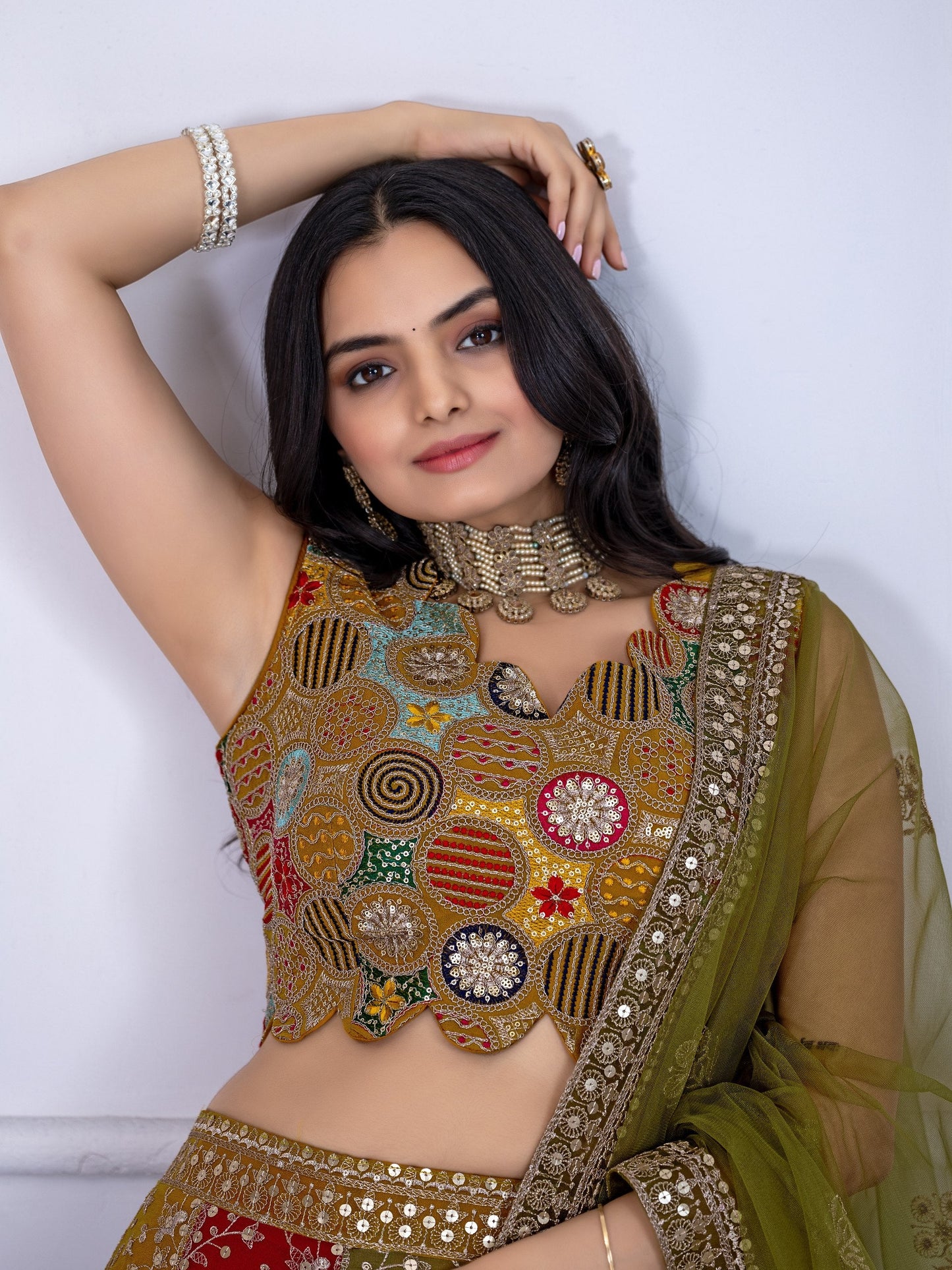 DEIANA'S Heavy Embroidery With Multi Work Lehenga Choli - Multi - Swadesiicart