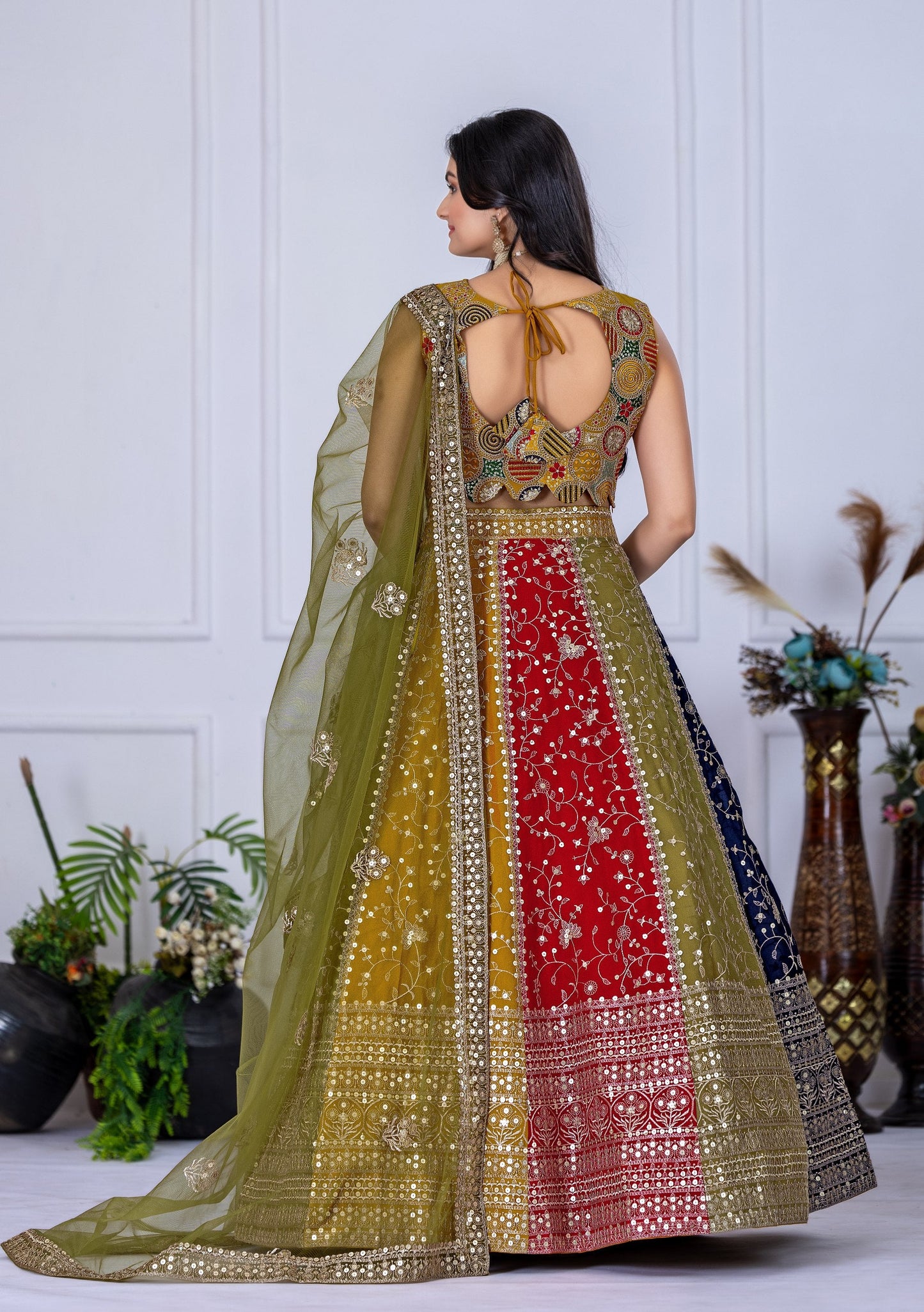 DEIANA'S Heavy Embroidery With Multi Work Lehenga Choli - Multi - Swadesiicart