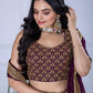 DEIANA'S Heavy Embroidery With Thread Work Lehenga Choli - Wine - Swadesiicart