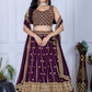 DEIANA'S Heavy Embroidery With Thread Work Lehenga Choli - Wine - Swadesiicart