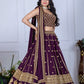 DEIANA'S Heavy Embroidery With Thread Work Lehenga Choli - Wine - Swadesiicart