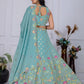 DEIANA'S Heavy Embroidery With Multi Thread Work Lehenga Choli - Firozi - Swadesiicart