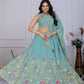 DEIANA'S Heavy Embroidery With Multi Thread Work Lehenga Choli - Firozi - Swadesiicart