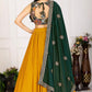 DEIANA'S Heavy Plain with crease work Lehenga Choli - Yellow - Swadesiicart