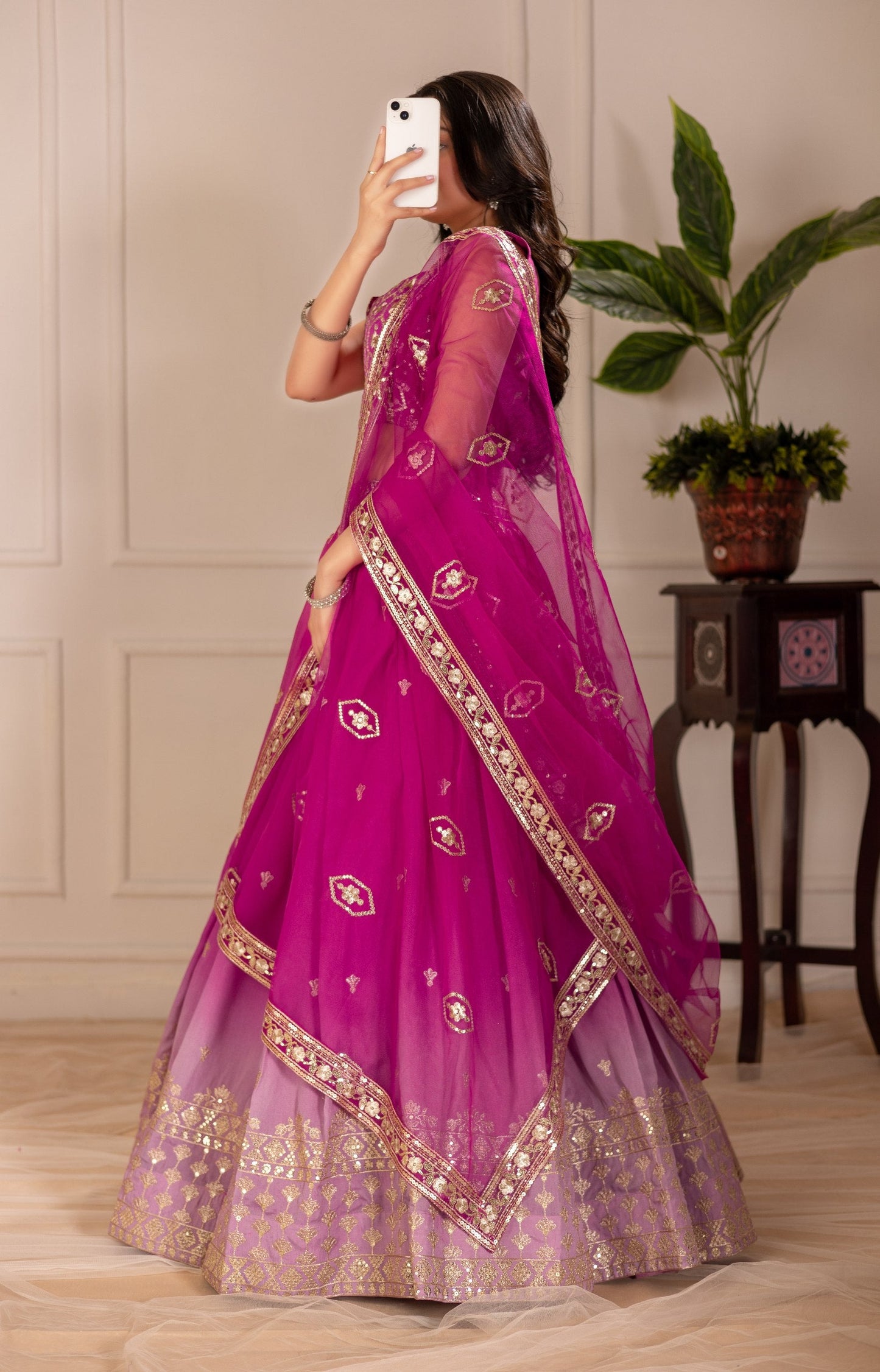 DEIANA'S Heavy Embroidery With Thread Work Lehenga Choli - Pink - Swadesiicart
