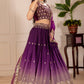 DEIANA'S Heavy Embroidery With Thread Work Lehenga Choli - Wine - Swadesiicart