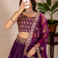 DEIANA'S Heavy Embroidery With Thread Work Lehenga Choli - Wine - Swadesiicart