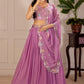 DEIANA'S Heavy Plain with crease work Lehenga Choli - Pink - Swadesiicart
