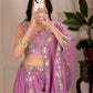 DEIANA'S Heavy Plain with crease work Lehenga Choli - Pink - Swadesiicart