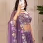 DEIANA'S Heavy Plain with crease work Lehenga Choli - Purple - Swadesiicart