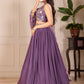 DEIANA'S Heavy Plain with crease work Lehenga Choli - Purple - Swadesiicart