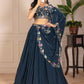 DEIANA'S Heavy Plain with crease work Lehenga Choli - Rama - Swadesiicart