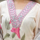 Lorenvalley Black Georgette Printed with Embroidery Work Kurta Set - Swadesiicart