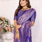 Anaita Lavender Banarasi Chaturi Silk With Weaving Saree With Blouse