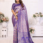 Anaita Lavender Banarasi Chaturi Silk With Weaving Saree With Blouse