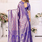 Anaita Lavender Banarasi Chaturi Silk With Weaving Saree With Blouse