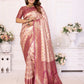 Anaita Off White Banarasi Chaturi Silk With Weaving Saree With Blouse