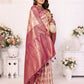 Anaita Off White Banarasi Chaturi Silk With Weaving Saree With Blouse