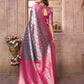Anaita Rani Pink Banarasi Chaturi Silk With Weaving Saree With Blouse
