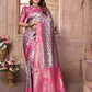 Anaita Rani Pink Banarasi Chaturi Silk With Weaving Saree With Blouse