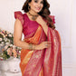 Anaita Orange Tissue Silk With Butti Weaving Saree With Blouse