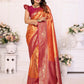 Anaita Orange Tissue Silk With Butti Weaving Saree With Blouse
