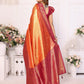 Anaita Orange Tissue Silk With Butti Weaving Saree With Blouse