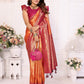 Anaita Orange Tissue Silk With Butti Weaving Saree With Blouse